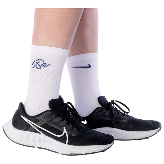 Nike USA Everyday Script 3 Pack Socks - White On Model View
