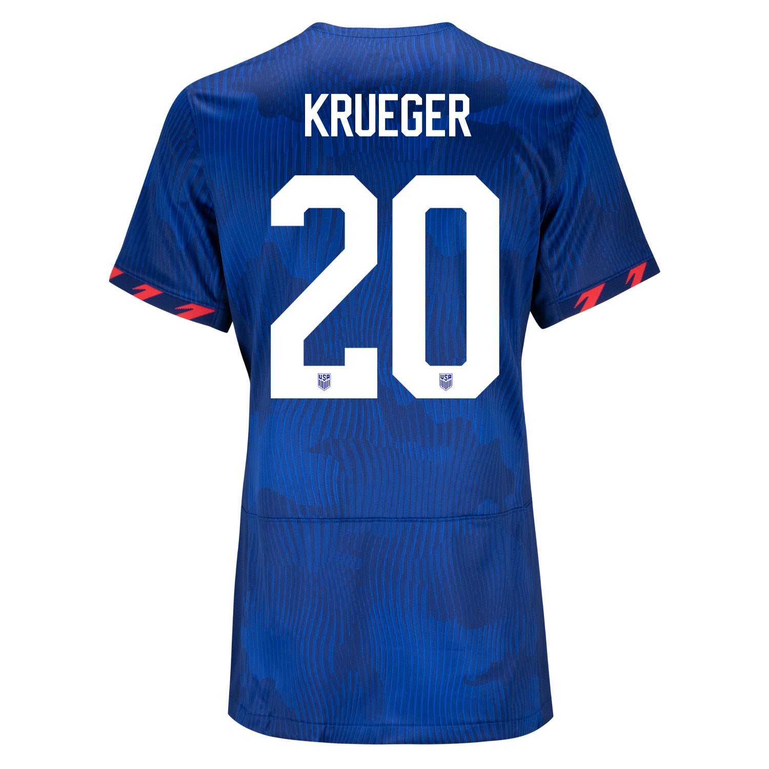 Women's Nike USWNT 2023 Away Personalized Match Jersey in Blue - Back View