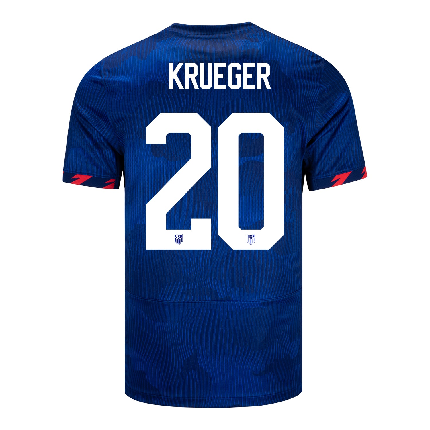 Men's Personalized Nike USWNT Away Stadium Jersey in Blue - Back View