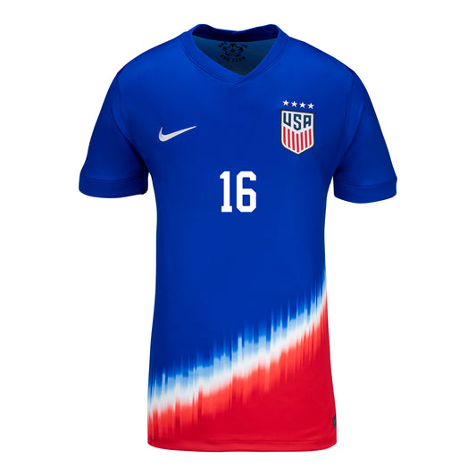 Women's Nike USWNT 2024 American Icon Away Lavelle 16 Stadium Jersey - Front View