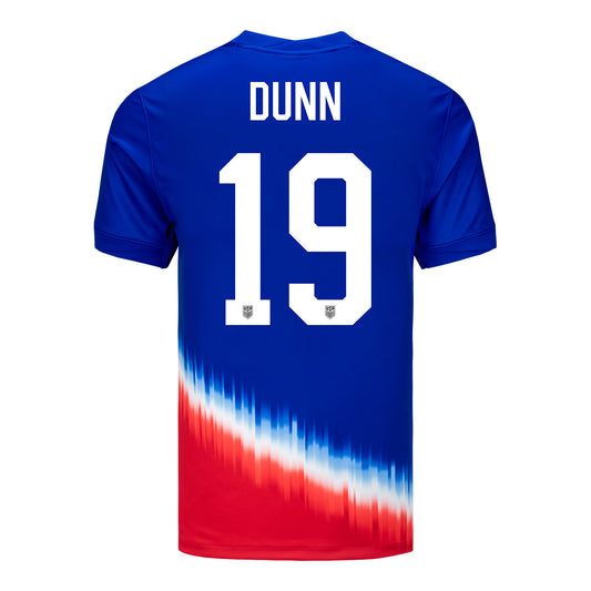 Men's Nike USWNT 2024 American Icon Away Dunn 19 Stadium Jersey - Back View