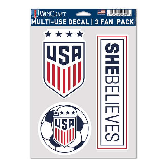 WinCraft USWNT SBC 3-Pack Stickers - Front View