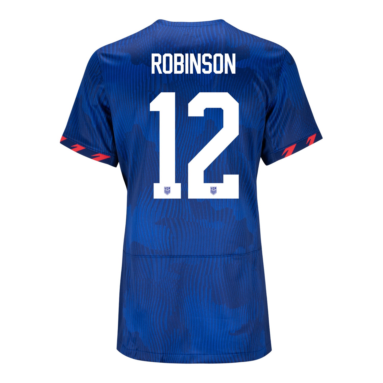 Women's Nike USMNT 2023 Personalized Away Match Jersey in Blue - Back View