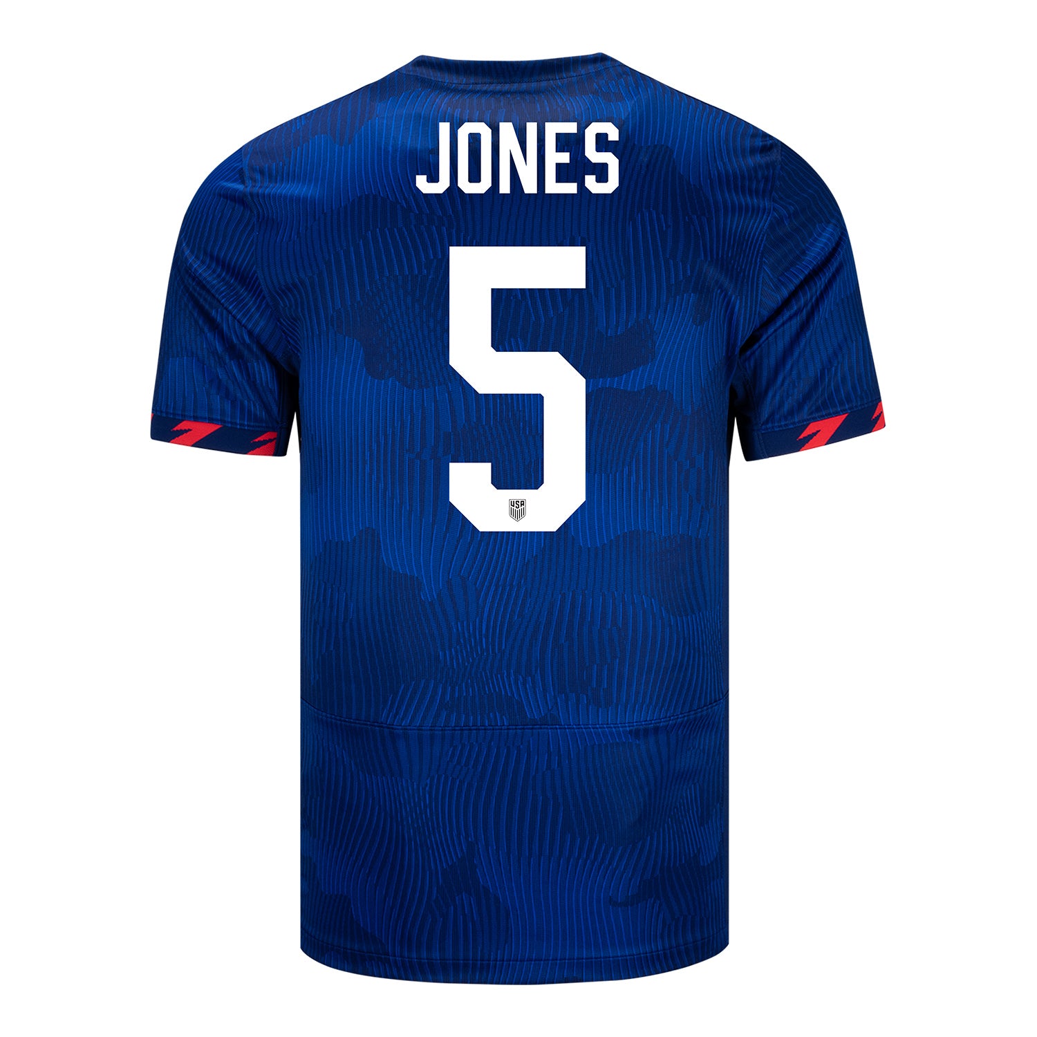 Men's Nike USMNT 2023 Personalized Away Match Jersey in Blue - Back View
