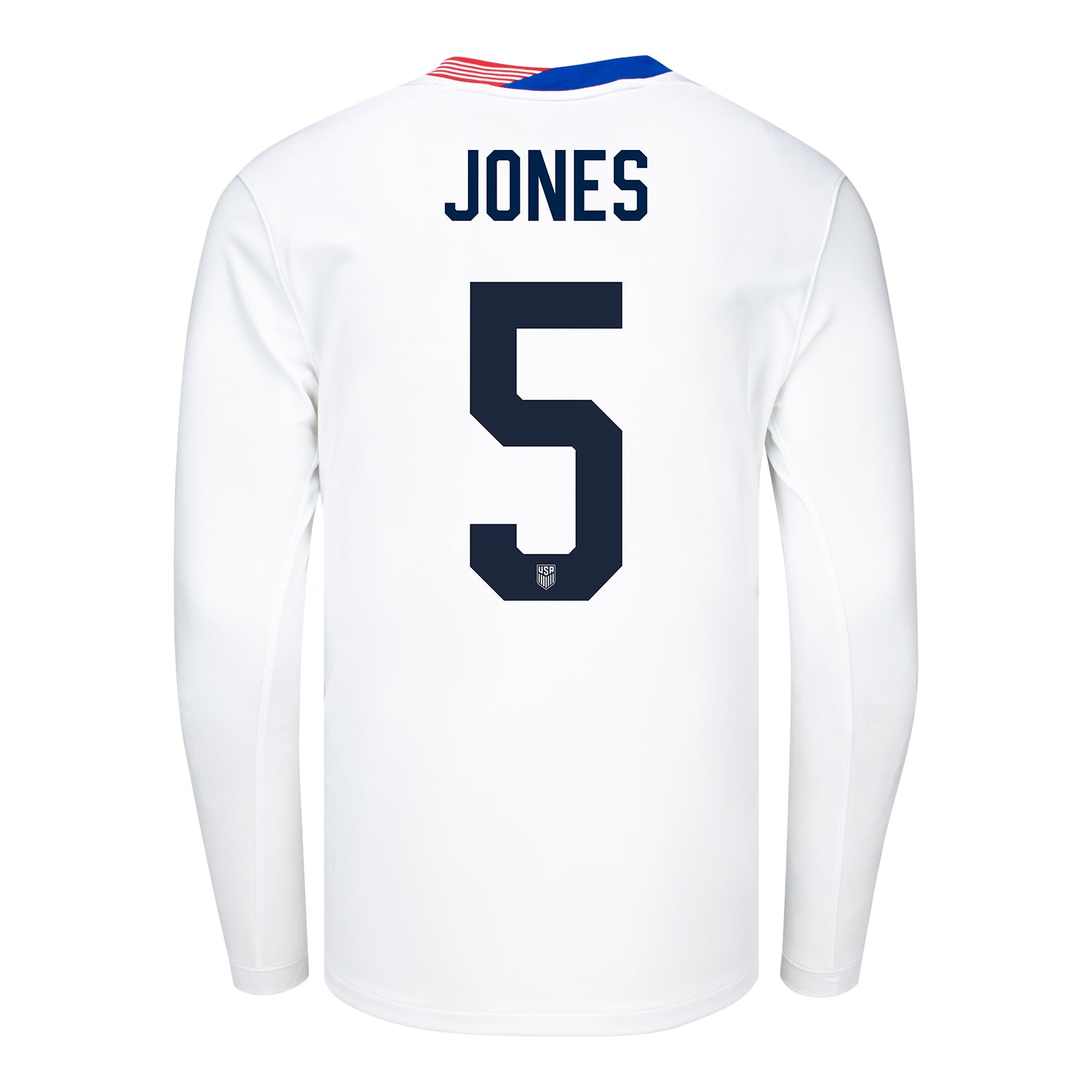 Youth Nike USMNT 2024 Personalized American Classic Home Stadium Long Sleeve Jersey - Back View