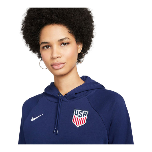 Women's Nike USA 2023 Casual Crest Navy Hoodie - Model View