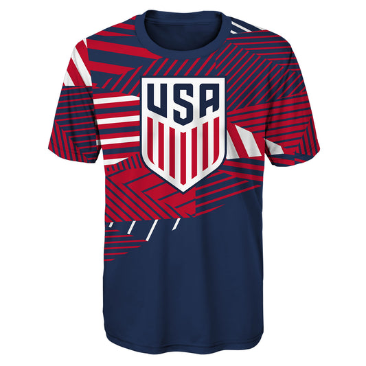 Youth Outerstuff USMNT Spirited Winger All Over Tee - Front View